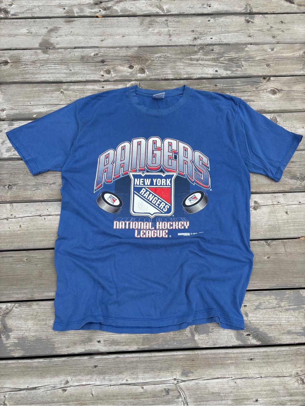 1993 NHL New York Rangers vintage trench T shirt